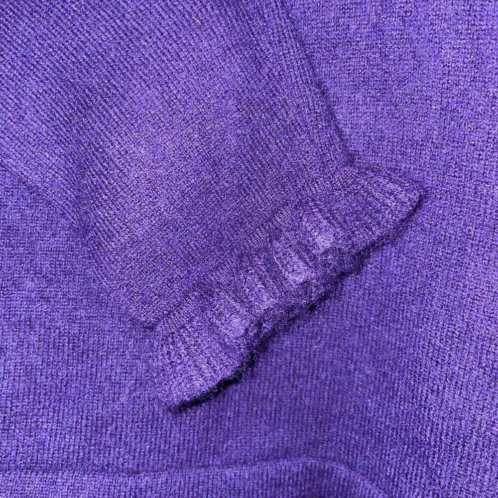Charter Club PS Purple Ruffle Trim 2-Ply 100% Cashmere Pullover Sweater - Picture 5 of 6